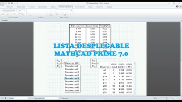 CREAR LISTA DESPLEGABLE, MATHCAD PRIME 7.0
