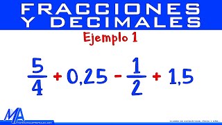 Operaciones combinadas con fracciones y decimales | Ejemplo 1