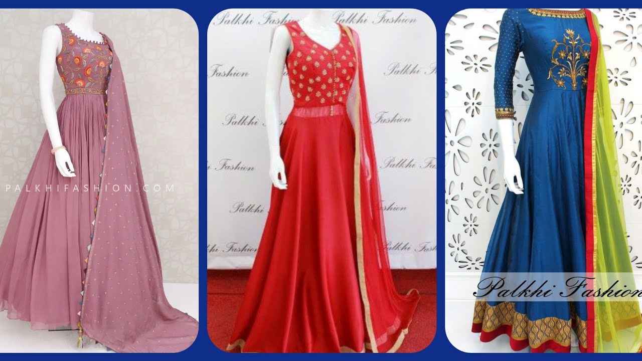 Full Sleeve Palkhi Gown, Size : 44-46 Upto, Occasion : Festive Wear, Party  Wear, Wedding Wear at Rs 580 / Set in Surat