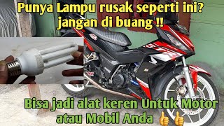 Cara buat Bolam BIASA menjadi Bolam LED pada motor. Karya ROSLIN TEHNIK