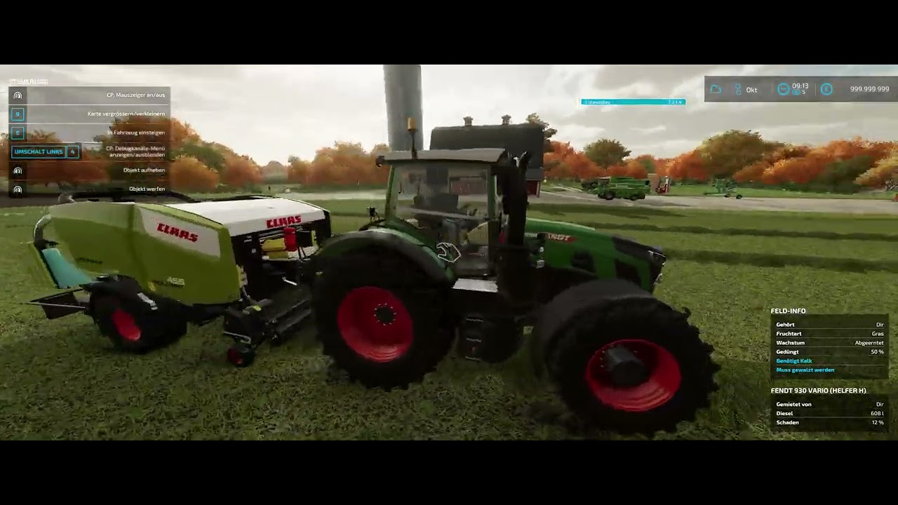 Courseplay for farmsim 22 part 13. ( round baling grass )