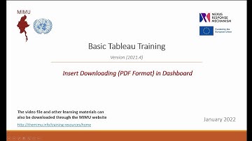 Ep 18 | Inserting Download in PDF function | MIMU Basic Tableau Training Jan 2022