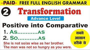Interchange of Positive into Comparative  Transformation | By Sumit Sir | Uphaar Classes