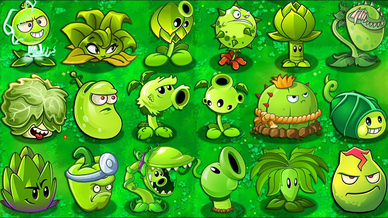 All GREEN Premium Plants Power-Up! in Plants vs Zombies 2 (PVZ2 Version ...