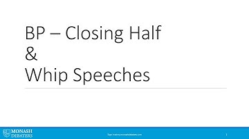 MAD Training 2020 - BP - Closing Half & Whip Speeches