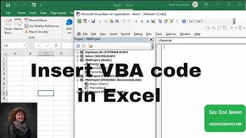 How to insert VBA code in Excel