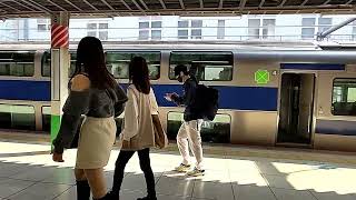 JR常磐線快速/北千住駅1番線　E531系15両編成/土浦行き到着発車 発車メロディ「陽だまり V2」JR Joban Rapid Line/Kitasenju Station Platform