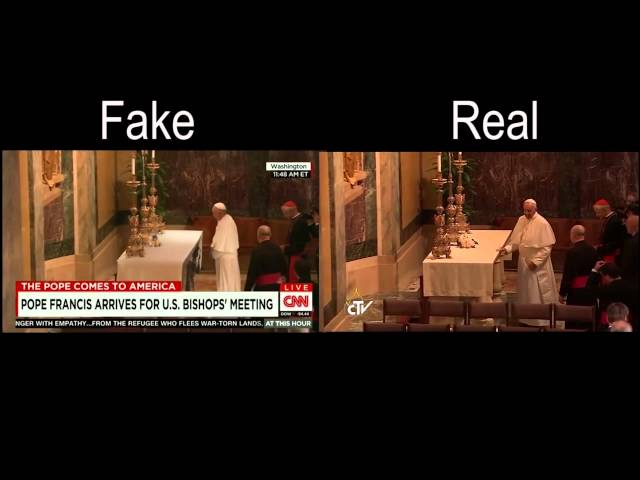 Pope Francis Table Cloth Magic Trick is Fake class=