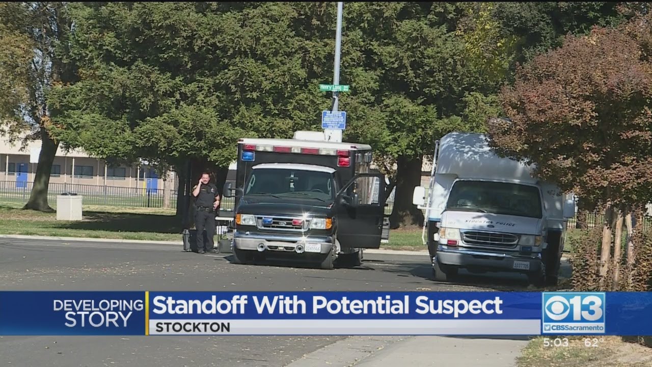 Police Involved In Standoff With Suspect In Stockton - YouTube