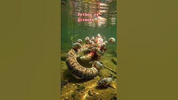 😱🐟 vs 🐍Epic fight! Pythonvs piranhas! Piranhas eat snake in seconds. #snake #piranha #epicbattle