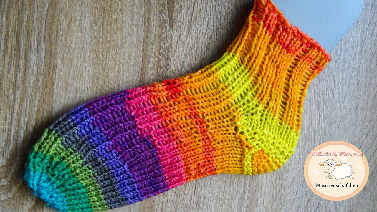 Toe Up Socke Stricken Rippenmuster Socken Stricken Grosse 36 37 To Up Stricken Maschenschafchen Youtube