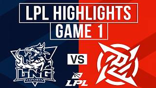 LNG vs NIP Highlights Game 1 | LPL 2026 Split 3 | LNG Esports vs Ninjas in Pyjamas