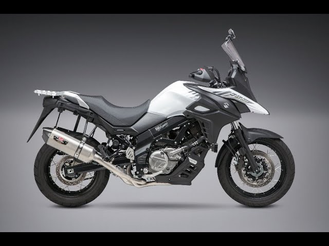 2018 Suzuki V-Strom 650 sound Stock vs. Yoshimura R-77 ¾ Race