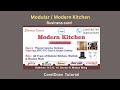 How to make Modular Kitchen, Modern Kitchen Business Card Design in CorelDraw | CorelDrawTutorial