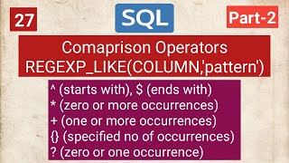 SQL- REGEXP_LIKE() | part-2 | comparison operators