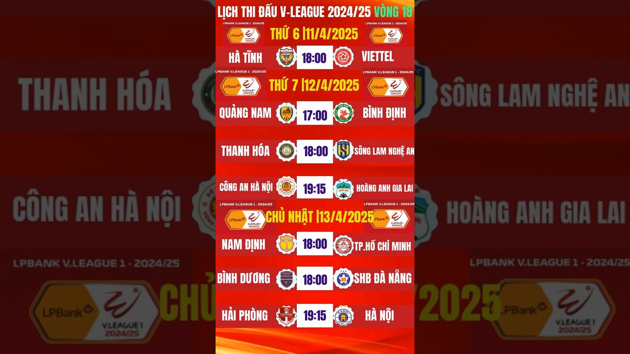 soi số vietlott Lịch thi đấu Vòng 18 V-League 2024/25