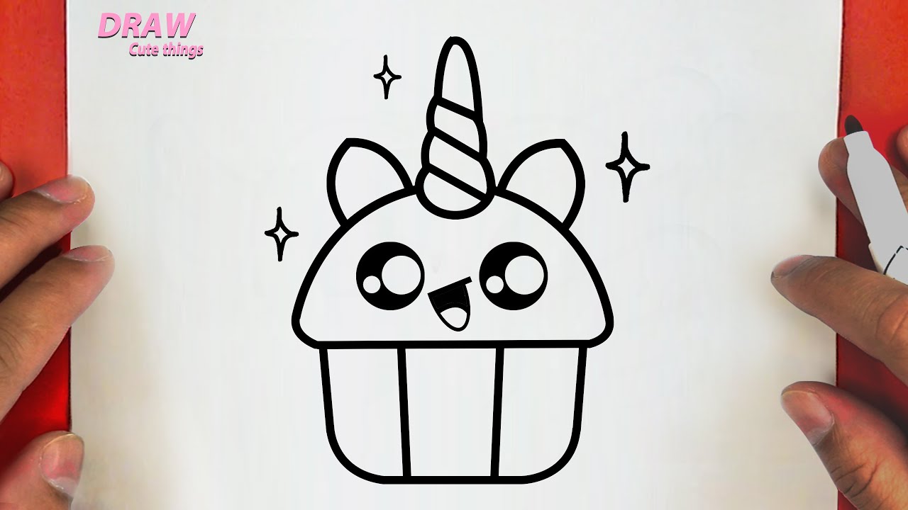 HOW TO DRAW A CUTE CUPCAKE ,STEP BY STEP, DRAW Cute things - YouTube