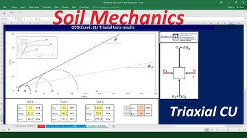 Triaxial CU Test, Consolidated Undrained Test: Excel Spreadsheets: GEOtExcel, #soilmechanics