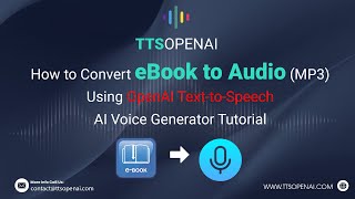 Convert EPUB, ODF, ODS, AZW, Ebooks  to MP3 ( Audiobooks ) with OpenAI Text-to-Speech