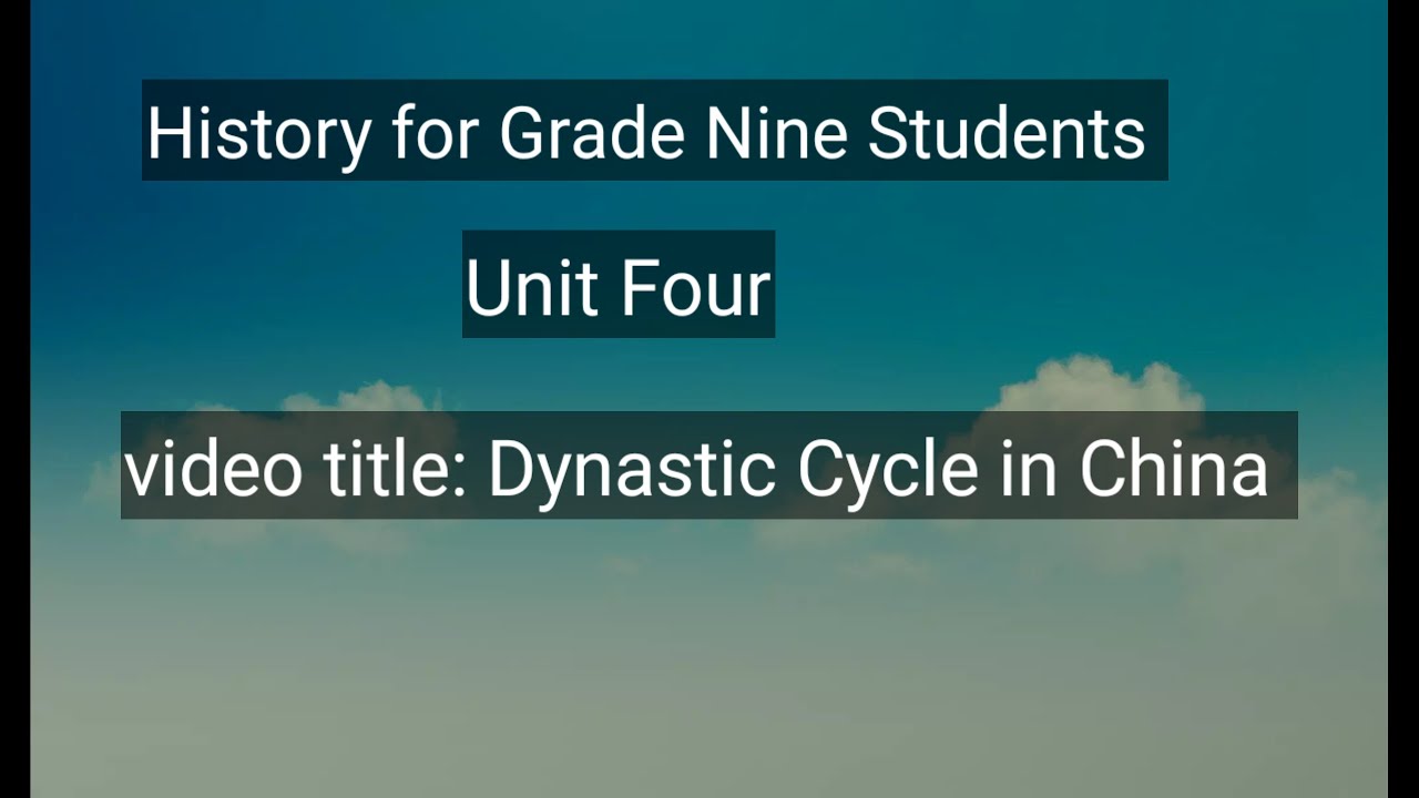Dynastic Rcircle Dynastic Cycle in China - YouTube