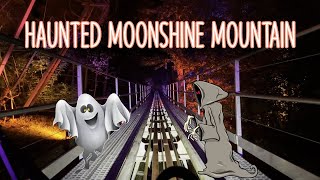 Haunted Moonshine mountain coaster at night!