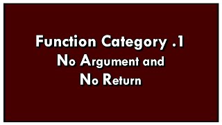 Category .1 No Argument and No Return Value in C++ - JIt Code (Hindi)