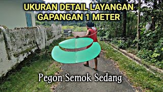 Size Detail kite gapangan pegon fat 1 meter, The detailed size of the kite is one meter