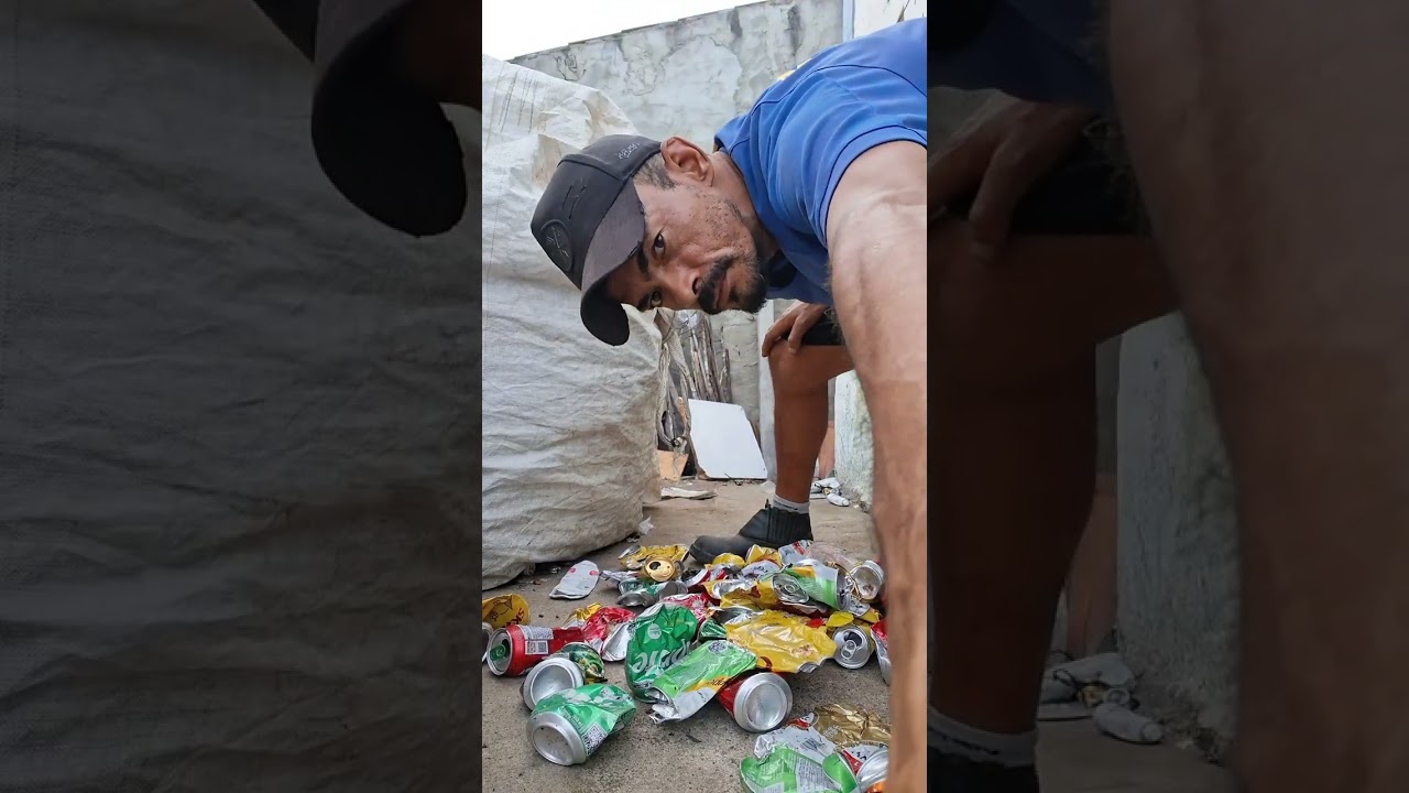 Separado os materiais de reciclagem 