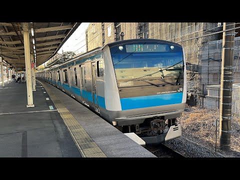 【3駅連続で〇〇台】 JR根岸線E233系1000番台宮サイ182編成 本郷台駅発車