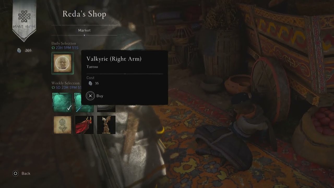 reda’s daily selection VALKYRIE (Right Arm) Tattoo 20/07/2022 ACValhalla Reda’s Shop PS5