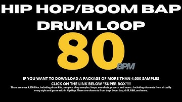 (FREE) BOOM BAP/HIP HOP | 80 BPM Old School Drum Loop [Pack link in description]