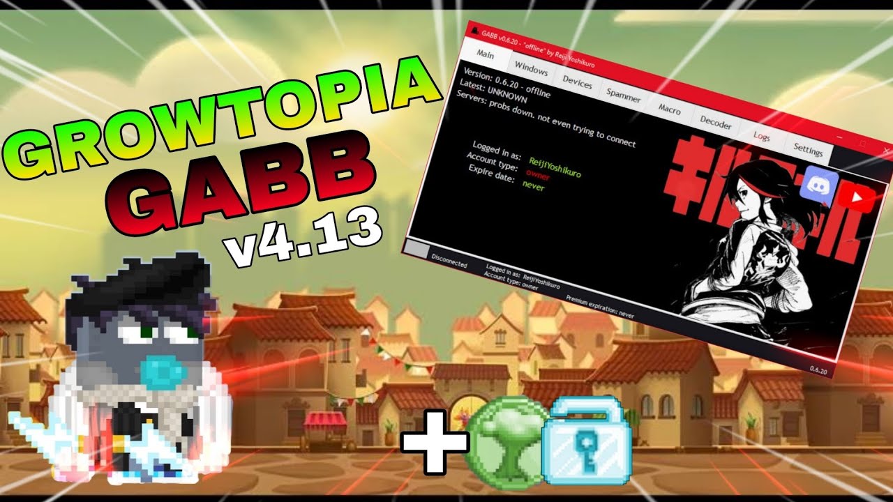 Growtopia Trainer GABB v4.13 Multibox Spammer Save.dat Decoder