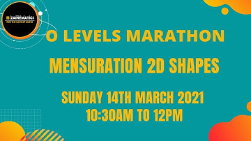 MARATHON O LEVELS MENSURATION 2D