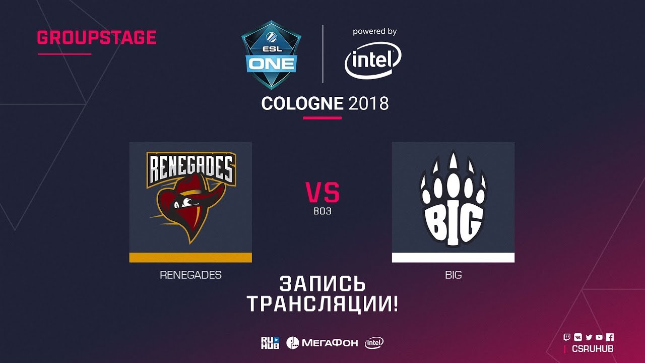 Renegades vs BIG - ESL One Cologne 2018 - map1 - de_dust2 [Anishared, SSW]