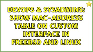 DevOps & SysAdmins: Show mac-address table on custom interface in FreeBSD and Linux (2 Solutions!!) Profile
