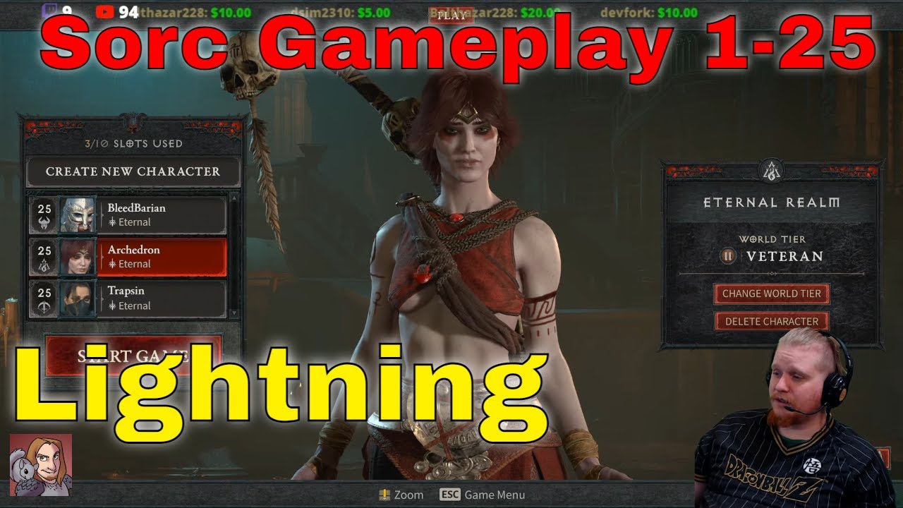 Diablo IV Beta - Lightning Sorceress Gameplay Part 1(Livestream VoD ...