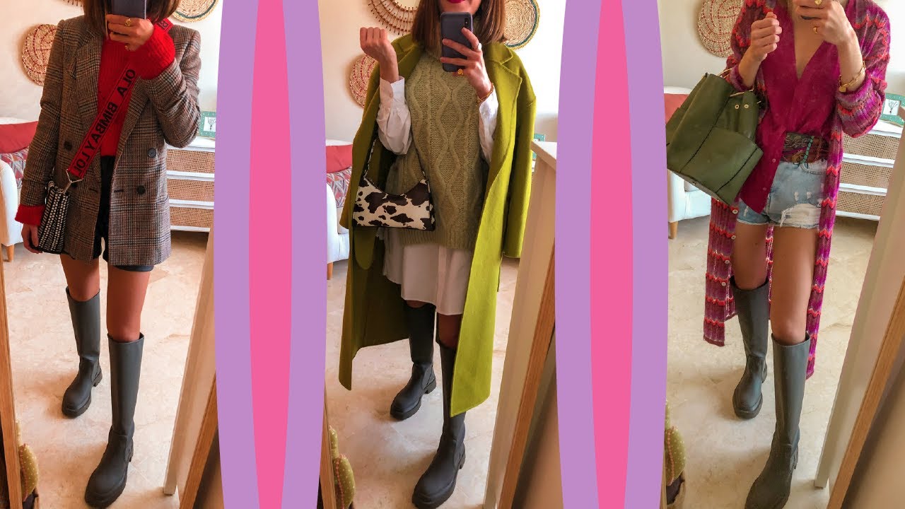 💜10 LOOKS con las BOTAS MÁS DESEADAS de ZARA 💜 Cómo combinar botas de  agua verdes de Zara 👢💦 ☔️ - YouTube