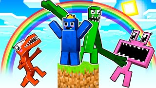 One Block SKYBLOCK BUT Rainbow Friends are GIRLS