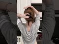 Lazy Fluffy Low Bun "Chicken Feather Shuttlecock Hairstyle" With Smoky Black Shark Clip#hairstyle