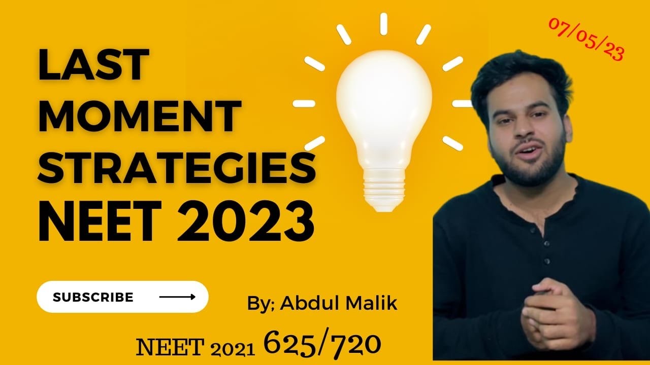 Last moment strategies for NEET 2023 - YouTube