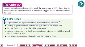 Franklin Computer Class 5 - Chapter - 5 Upgrading Presentation