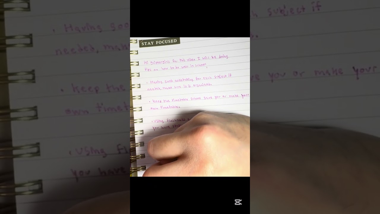 Leena writing down tips to do well in school! 📚✏️🚌📓