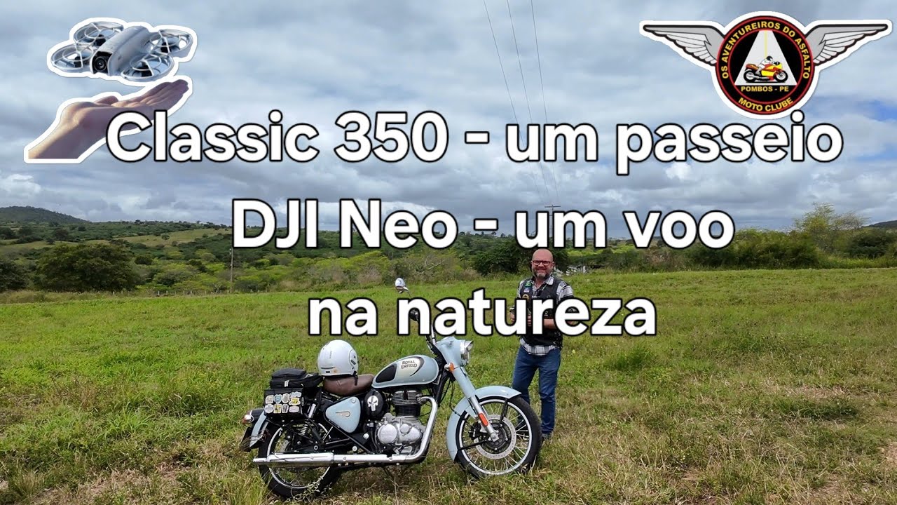 Classic 350 / DJI Neo - passeio com voo na natureza #djineo #royalenfield 