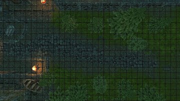 D&D Animated Encounter Battle Map - Harbor Town Gate Night