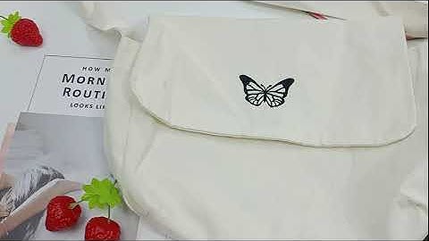 Túi canvas tote thêu bướm nhỏ unisex nam nữ cực ngầu