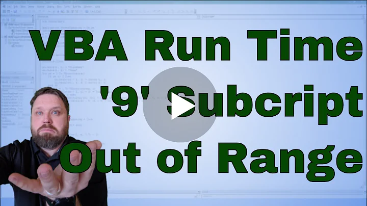 VBA Run-Time Error '9' Subscript out of range