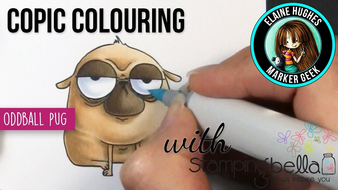 Copic Colouring Stamping Bella 2019: Oddball Pug rubber stamp set