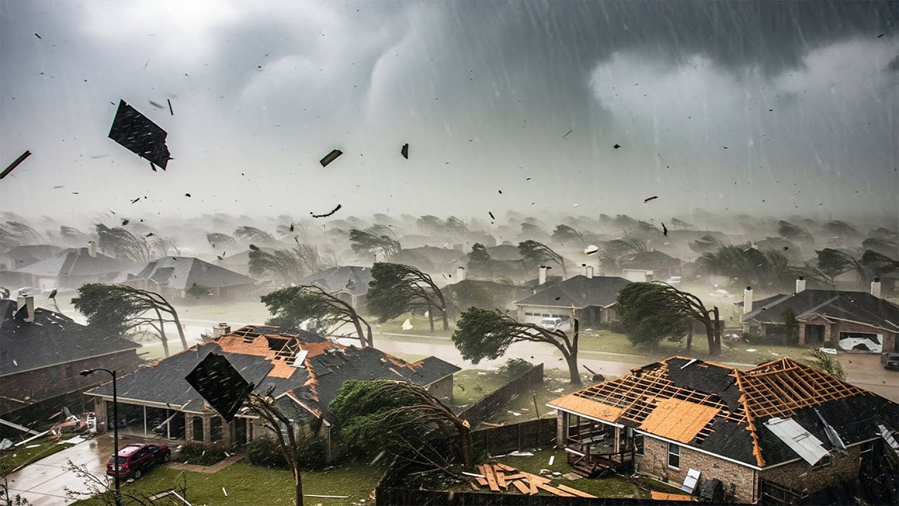 Texas battered! Hurricane Force Winds and Hail Slam Dallas