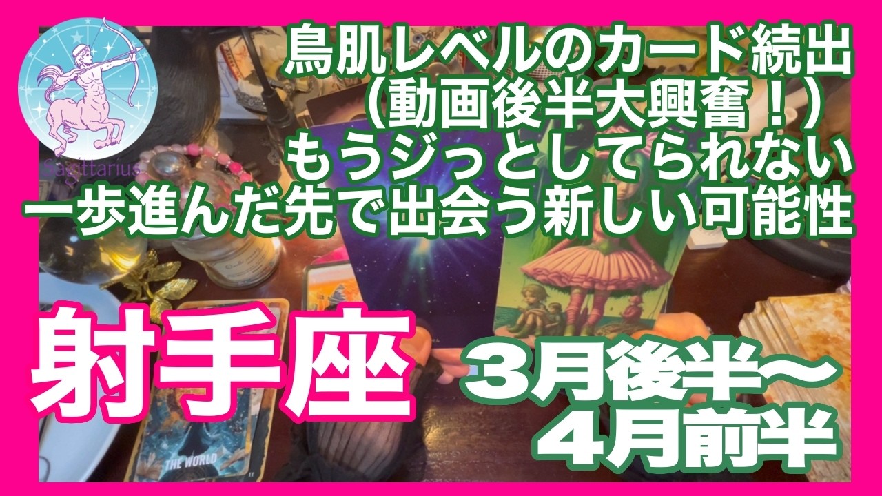 射手座♐️鳥肌レベルのカード続出（動画後半大興奮！）　もうジっとしてられない　一歩進んだ先で出会う新しい可能性