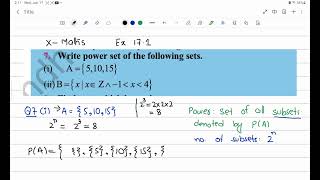 X Mathematics | Chap 17 | Ex 17.1 | Q7 | Power Set